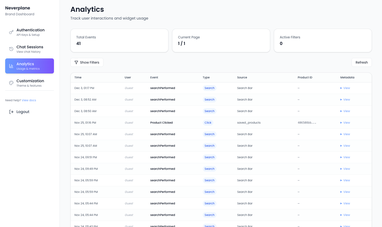 Analytics Dashboard Preview